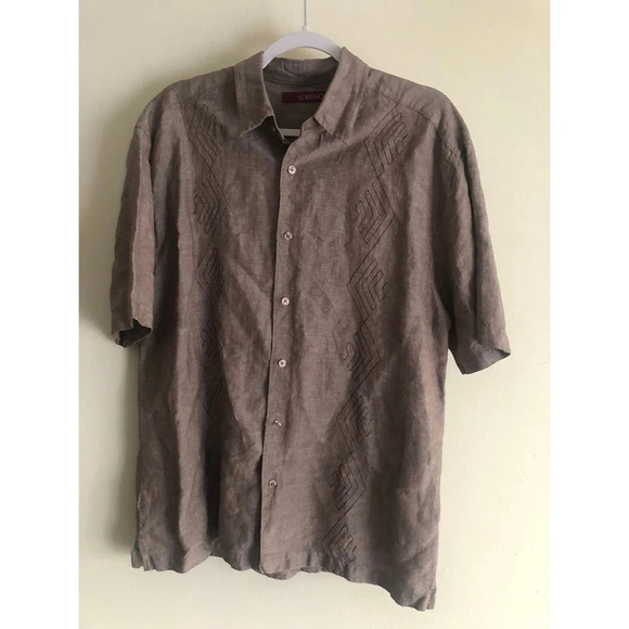 SOBRINO Short Sleeve Button front Shirt Mens Size L - Picture 1 of 6